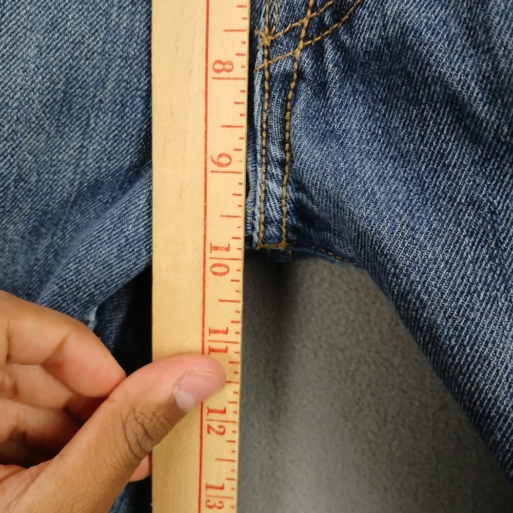 Levi's 501 Original Fit Jeans Womens 29x30 Blue Distressed Mid Rise Straight Leg - Picture 10 of 13